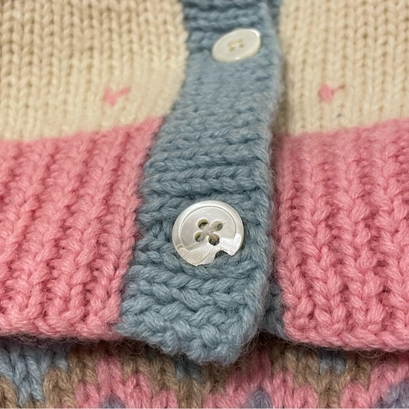 D.Byford Ltd. VTG Hand Knit Fair Isle Wool Button Up Cardigan Sweater | Sz M - Picture 8 of 8